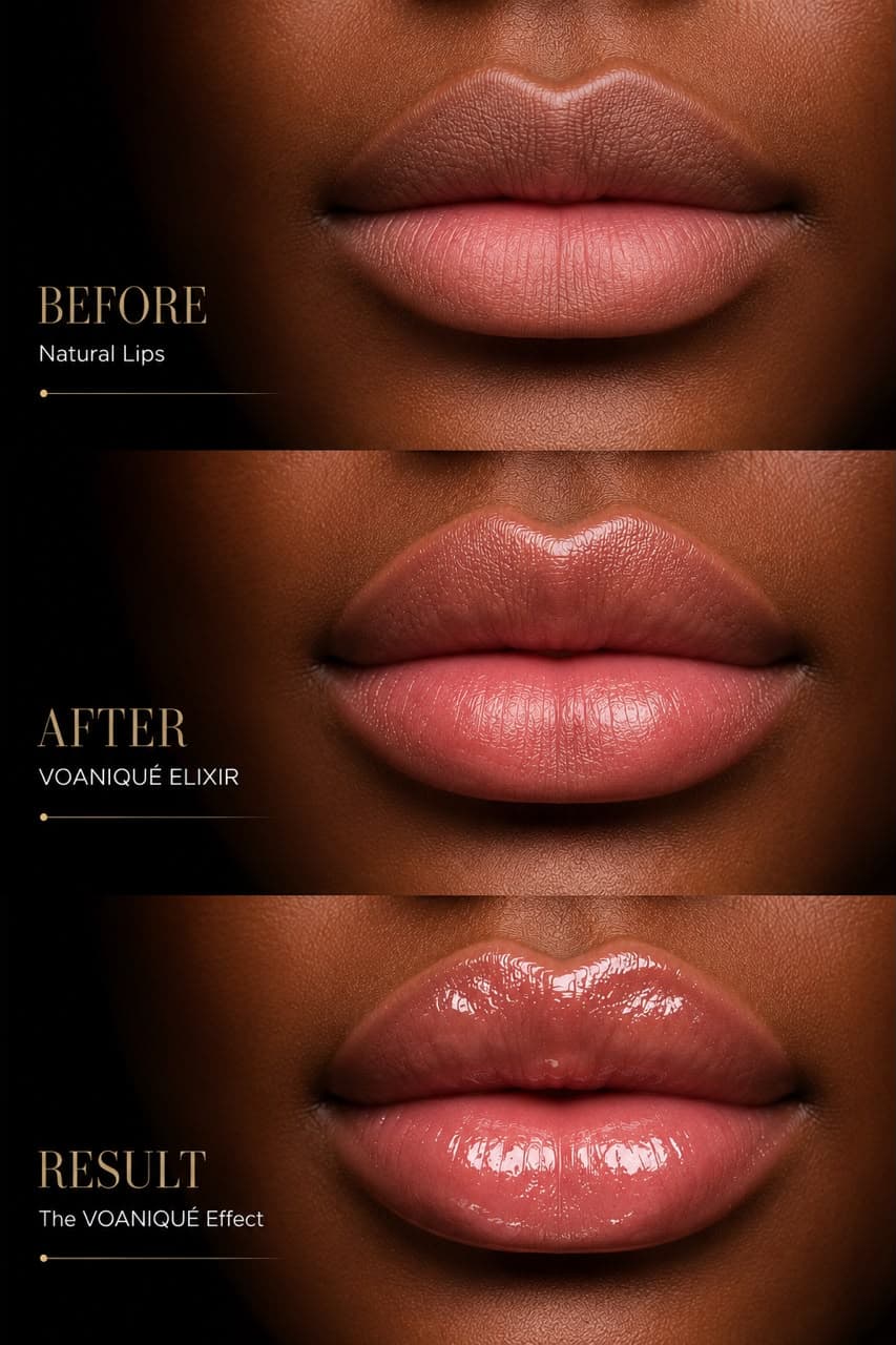 Before, after, and the VOANIQUÉ effect on the lips